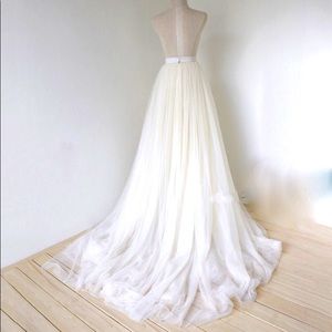 Ivory Tulle Skirt w/ Train